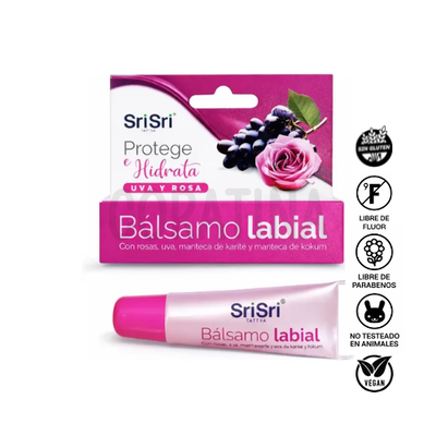 Sri Sri Bálsamo Labial uva y rosa x 10g 