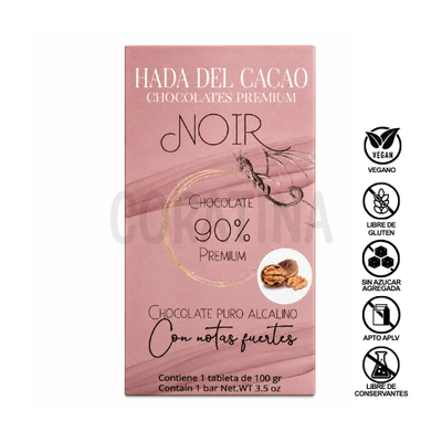 HDC Chocolate 90% con Nueces x 100g