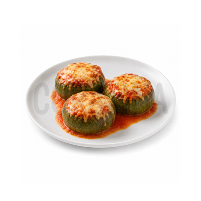Zapallitos Rellenos con Pollo, Salsa de tomate y Queso KETO SIN GLUTEN