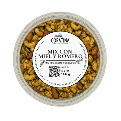 Mix con Miel y Romero (Frutos Secos Tostados) x 125g.
