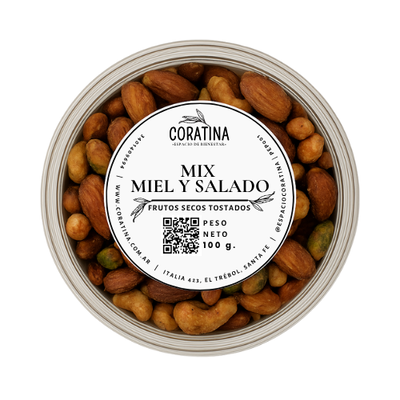 Mix con Miel y Sal (Frutos Secos Tostados) x 125g.