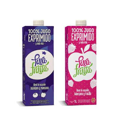 Pura Frutta Jugo Natural Arandanos y Manzana x1l.