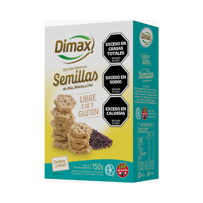 Dimax Caja Galletitas Mix Semillas SIN GLUTEN 200g.