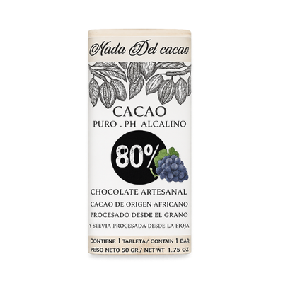 HDC Chocolate 80% Cacao con pasas de uva x 50g.