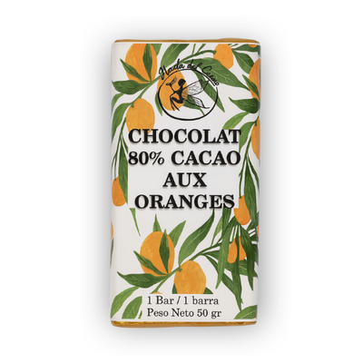 HDC Chocolate 80% Cacao con Cascarita de Naranja x 50g.