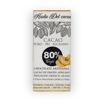 HDC Chocolate 80% Cacao con Cajú x 50g.