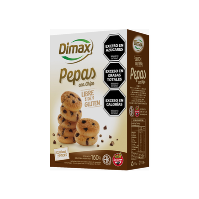 Dimax Caja Galletitas Chips chocolate SIN GLUTEN 200g.