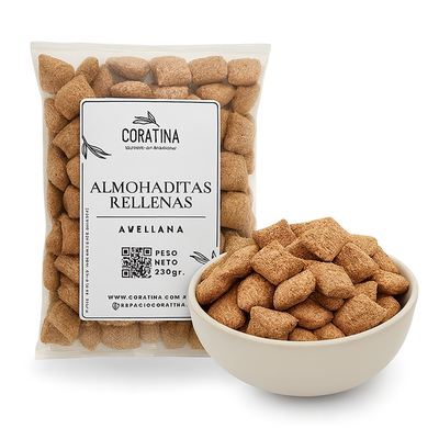 Almohaditas Rellenas de Avellana x 250g.