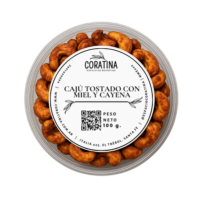 Castañas de Cajú con Miel y Cayena x 100g.