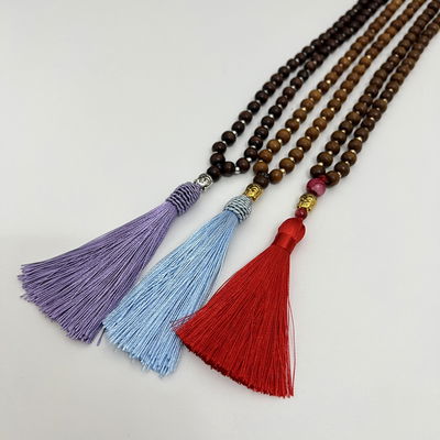 Japa Mala De Madera Con Dije, 108 Cuentas