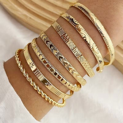 Pulsera Esclava Abierta Acero Dorado - 500167