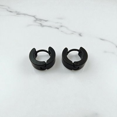 Aros Argolla 9 mm x 6 mm Acero Negro - 200260