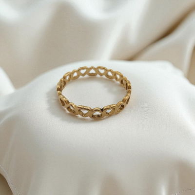 Anillo Corazón Acero Dorado - 300064
