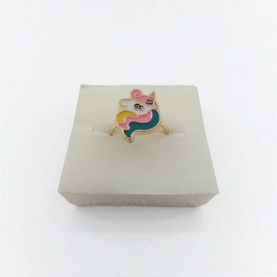 Anillo Esmaltado Regulable Unicornio Multicolor Acero Dorado - 300087