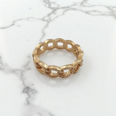 Anillo Acero Dorado - 300126