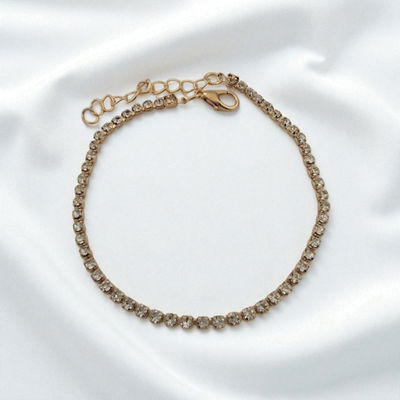 Pulsera 19 + 5 cm Strass Acero Dorado - 500049