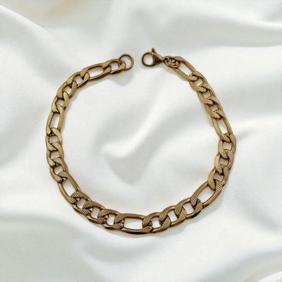Pulsera 21 cm Fígaro 1,8 mm Acero Dorado - 500059