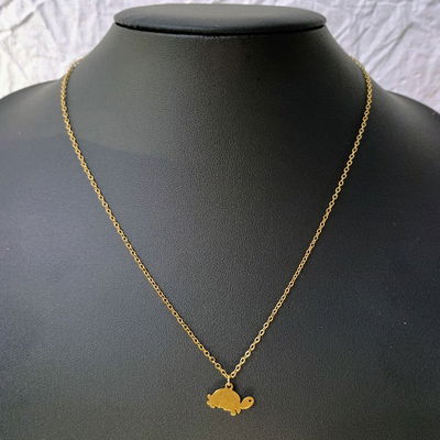 Collar 45 cm Espejo 0,4 mm Tortuga Acero Dorado - 700077