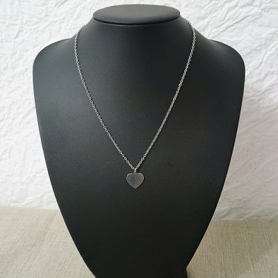 Collar 45 + 5 cm Espejo 0,5 mm Corazón 15 mm Acero Quirúrgico - 700112