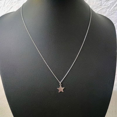 Collar 45 cm Espejo 0,3 mm Estrella 11 mm Acero Quirúrgico - 700132