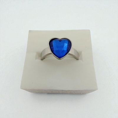 Anillo Corazón Azul Acero Quirúrgico - 300044AZU
