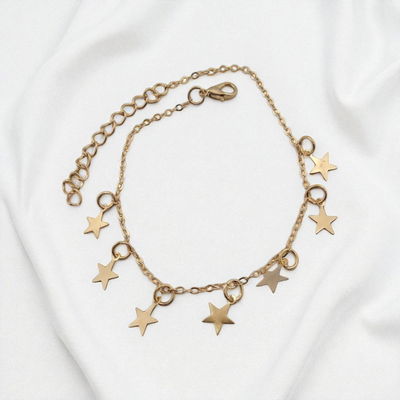 Tobillera 21 + 5 cm Acero Dorado - 500104-21
