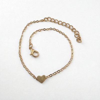 Tobillera 23 + 4 cm Corazón Acero Dorado - 500106-23