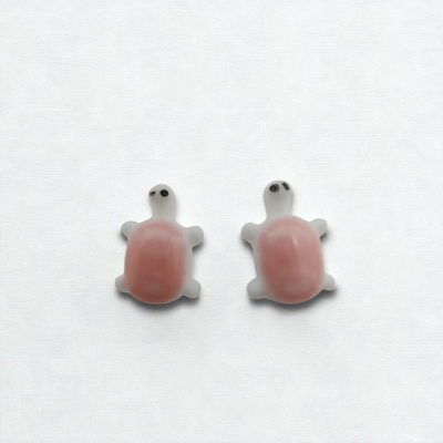 Aros Tortuga Rosa 8 mm x 6 mm Plata 925 - 200218