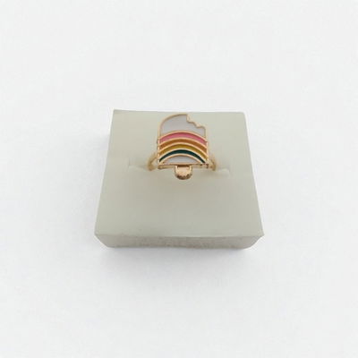 Anillo Esmaltado Regulable Helado Multicolor Acero Dorado - 300070
