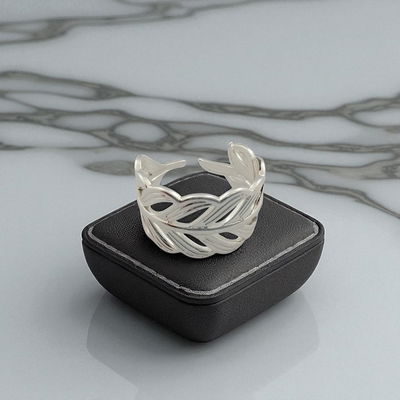 Anillo Abierto Acero Blanco - 300099