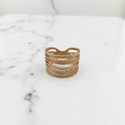 Anillo Acero Dorado - 300129