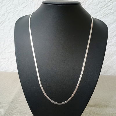 Cadena 60 cm Plana 3 mm x 0,6 mm Acero Blanco - 600001