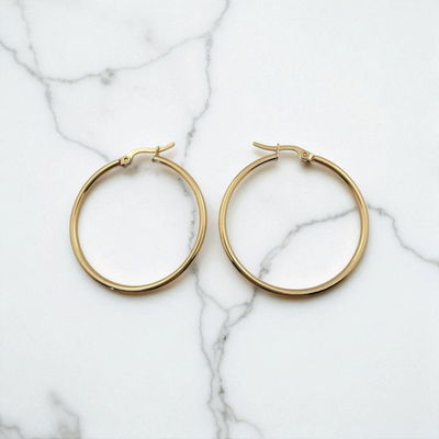 Argolla 40 mm Acero Dorado - 200152-40