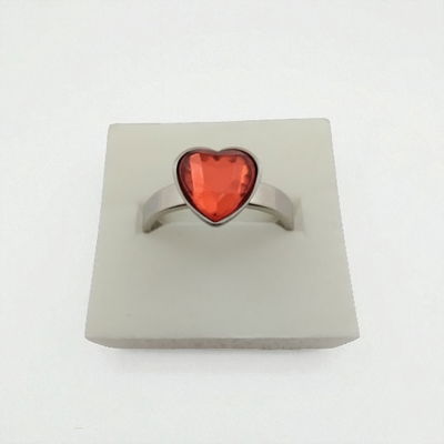 Anillo Corazón Rojo Acero Quirúrgico - 300044ROJ