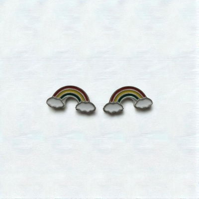 Aros Esmaltado Arcoiris Multicolor 13 mm x 6 mm Acero Quirúrgico - 200223