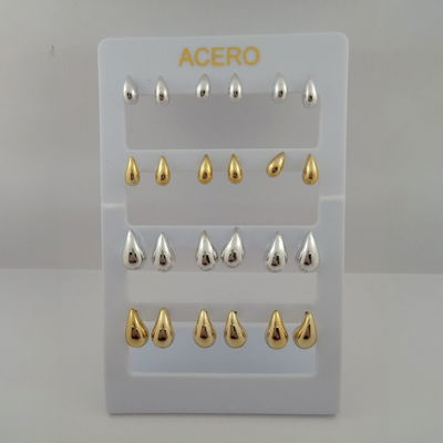 Aros Gota Inflado 18 mm Par Acero Quirúrgico - 200257