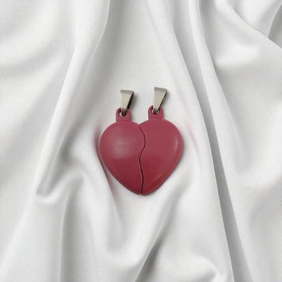 Dije Corazón para Compartir Imantado Rojo Fucsia - 400316