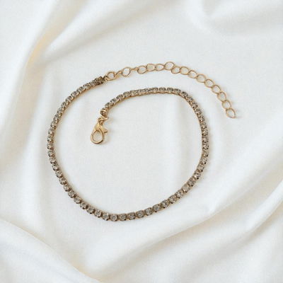 Pulsera Tobillera 22 + 6 cm Strass Acero Dorado - 500136