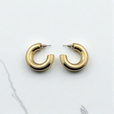 Argolla 17 mm x 9 mm Acero Dorado - 200140-DOR