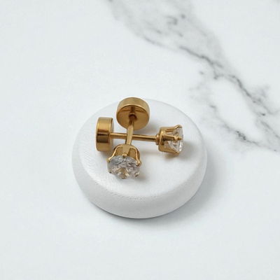 Abridores Strass 4 mm Enchapado en Oro - 100042