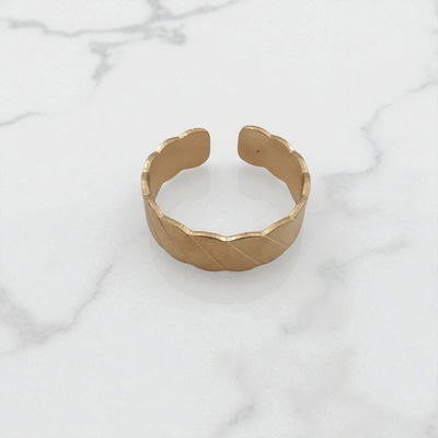 Anillo Abierto Acero Dorado - 300128