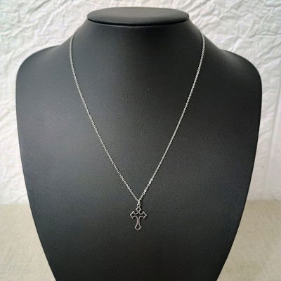 Collar 45 + 5 cm Espejo 0,3 mm Cruz 12 mm x 19 mm Acero Quirúrgico - 700136