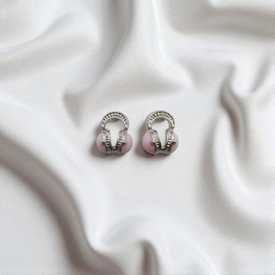 Aros Esmaltado Auriculares Rosa 9 mm x 11 mm Acero Quirúrgico - 200190