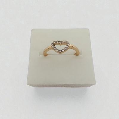 Anillo Corazón Strass Acero Dorado - 300008