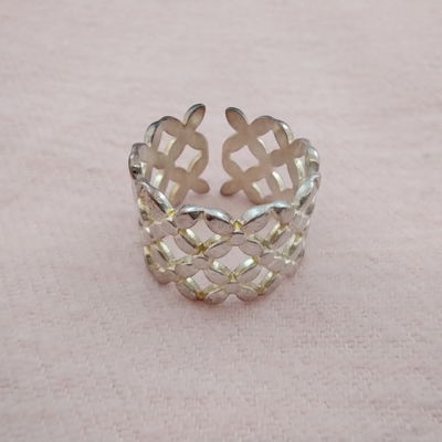 Anillo Abierto Acero Blanco - 300095