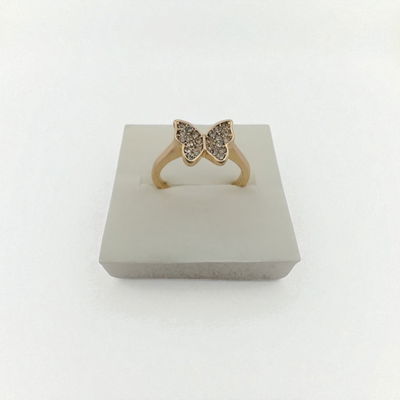 Anillo Mariposa Strass Acero Dorado - 300131