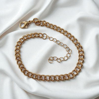 Pulsera 17 + 5 cm Barbada Acero Dorado - 500052