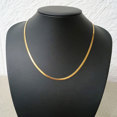 Cadena 45 cm Plana 3 mm x 0,6 mm Acero Dorado - 600002