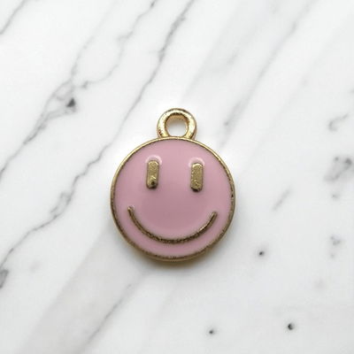 Dije Esmaltado Emoji Rosa Acero Dorado - 400100ROS
