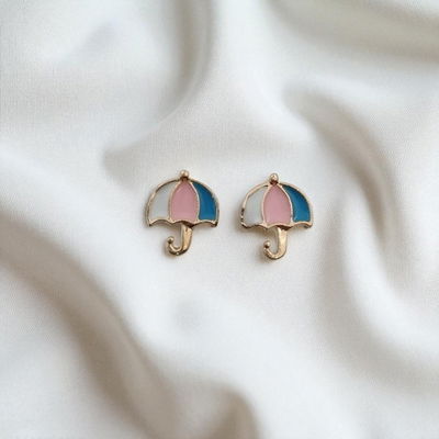 Aros Esmaltado Paraguas Multicolor 9 mm x 11 mm Acero Dorado - 200178